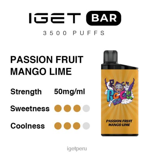 barra IGET wholesale 3500 inhalaciones JNZBV281 fruta de la pasión mango lima
