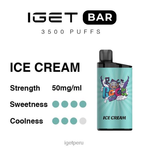 barra IGET vape Amsterdam 3500 inhalaciones JNZBV294 helado