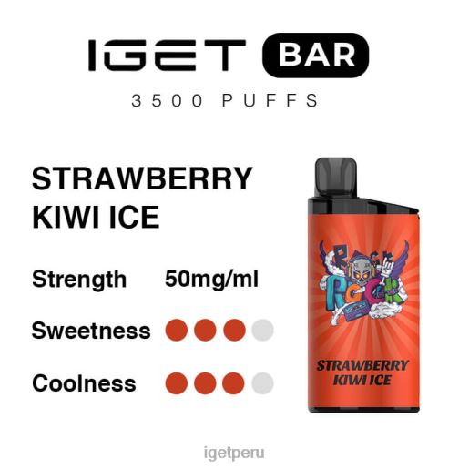 barra IGET vape shop 3500 inhalaciones JNZBV303 hielo de fresa y kiwi
