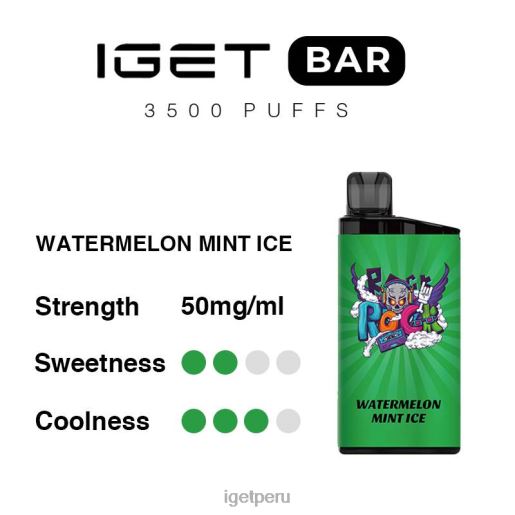 barra IGET vape Amsterdam 3500 inhalaciones JNZBV304 sandia hielo de menta
